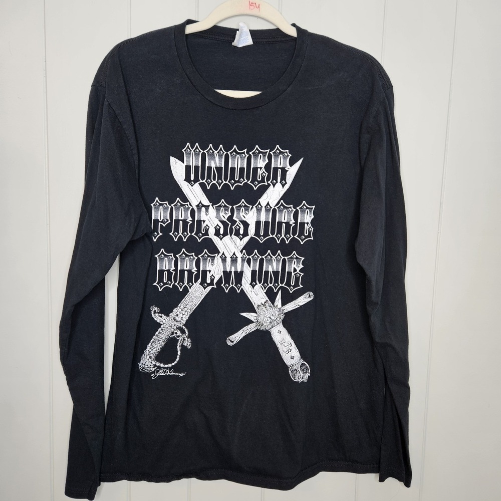 Port & Company Large Tee‎ Shirt "Under Pressure Brewing" Black